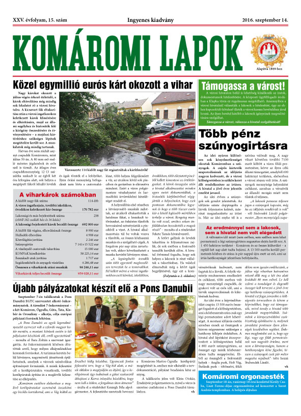 Komáromi Lapok 15/2016