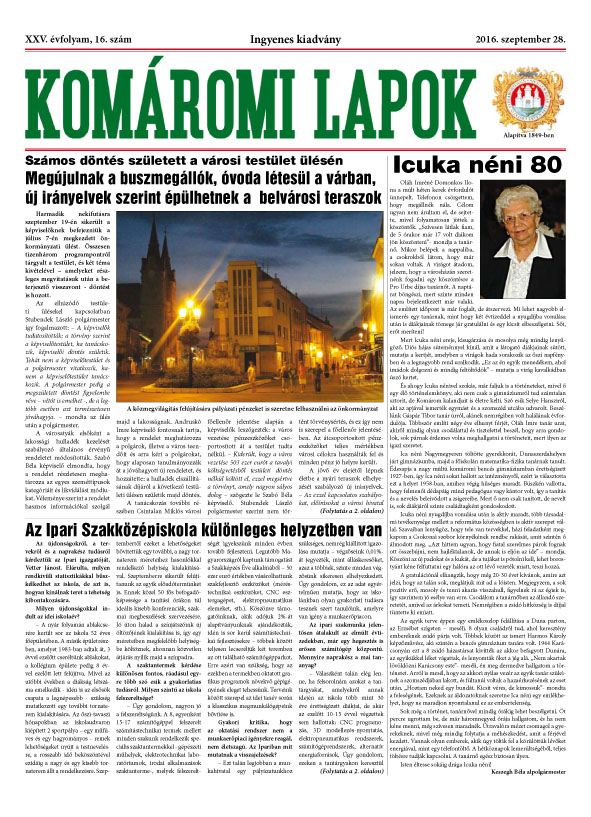 Komáromi Lapok 16/2016