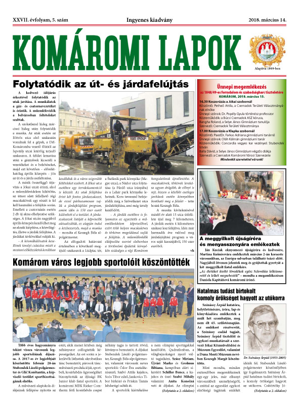Komáromi Lapok 05/2018
