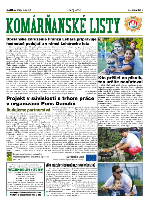 Komárňanské listy 12/2014