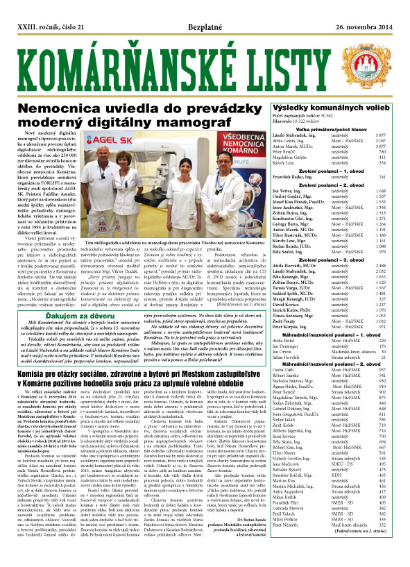 Komárňanské listy 21/2014