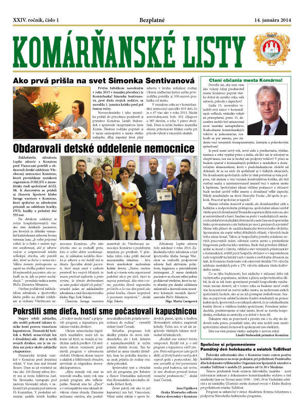 Komárňanské listy 01/2015