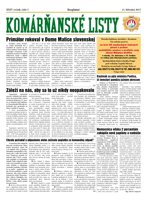 Komárňanské listy 03/2015