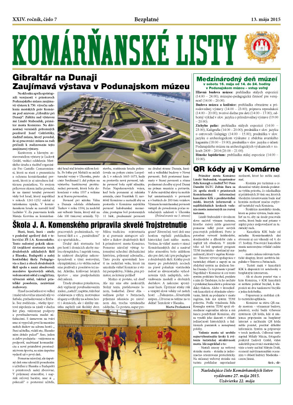 Komárňanské listy 07/2015