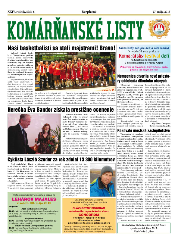 Komárňanské listy 08/2015