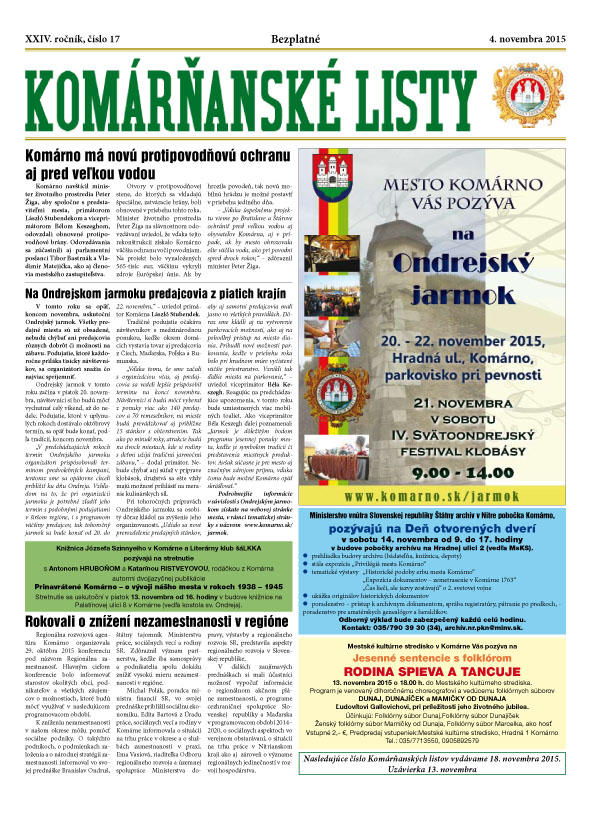 Komárňanské listy 17/2015