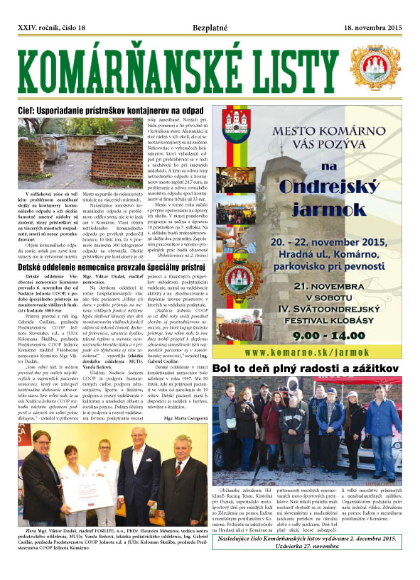 Komárňanské listy 18/2015