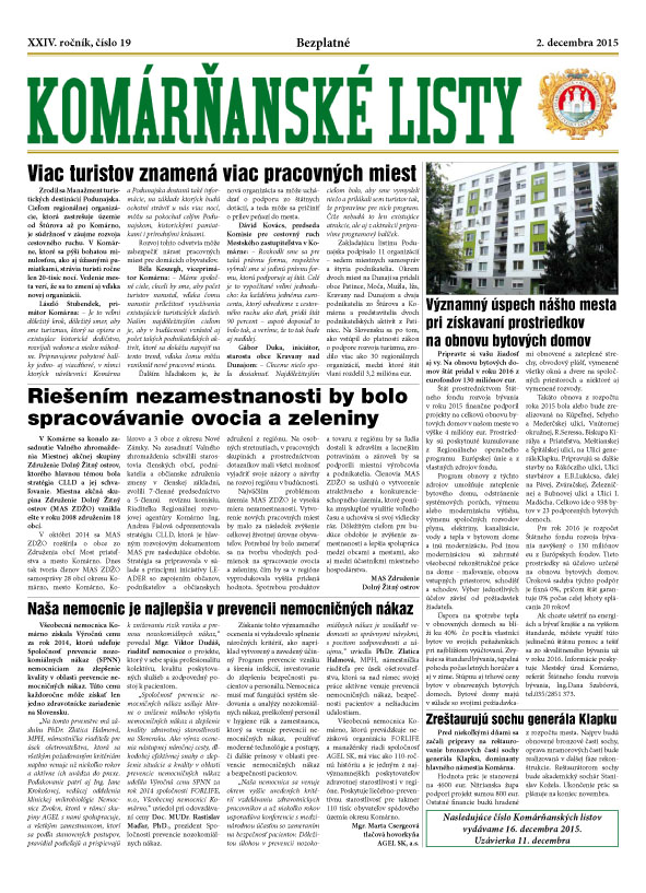 Komárňanské listy 19/2015