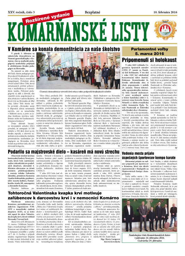 Komárňanské listy 03/2016