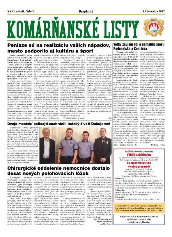 Komárňanské listy 03/2017