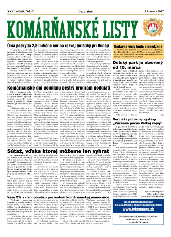 Komárňanské listy 05/2017