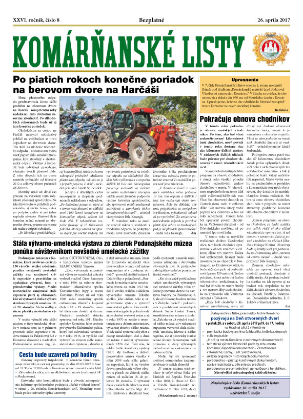 Komárňanské listy 08/2017
