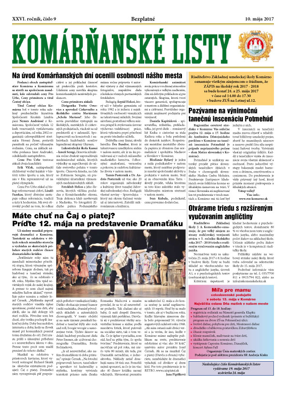 Komárňanské listy 09/2017