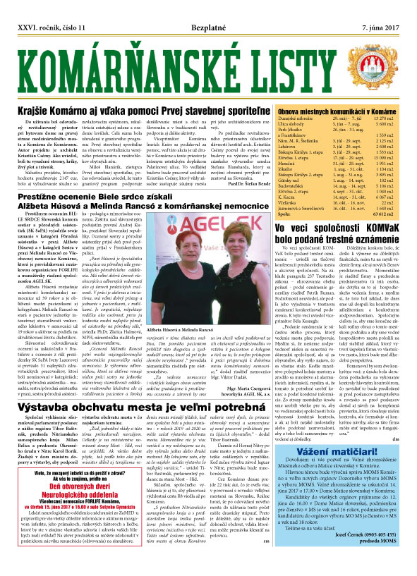 Komárňanské listy 11/2017