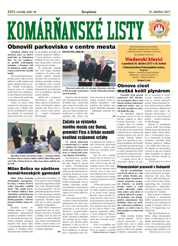 Komárňanské listy 18/2017