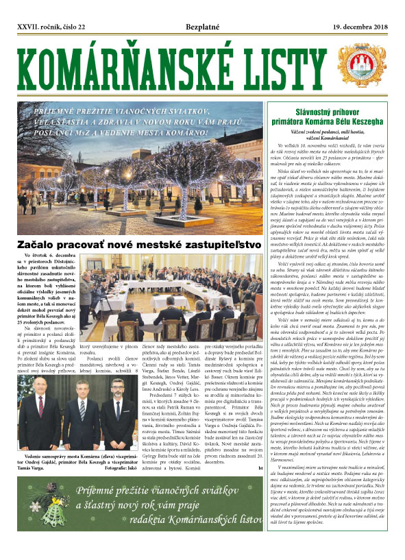 Komárňanské listy 22/2018