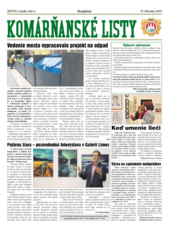 Komárňanské listy 04/2019