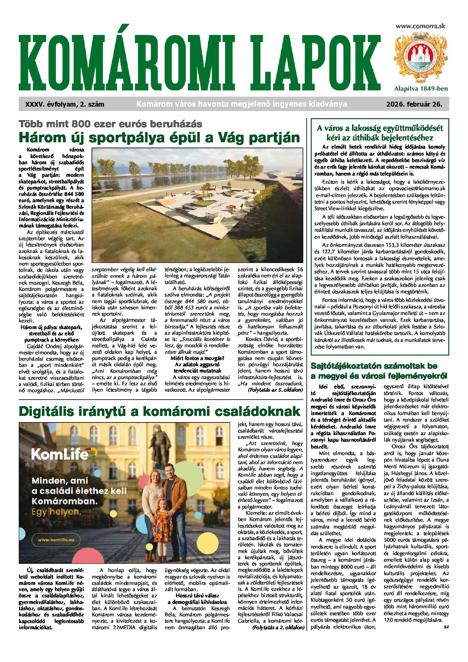 Komáromi Lapok 02/2026